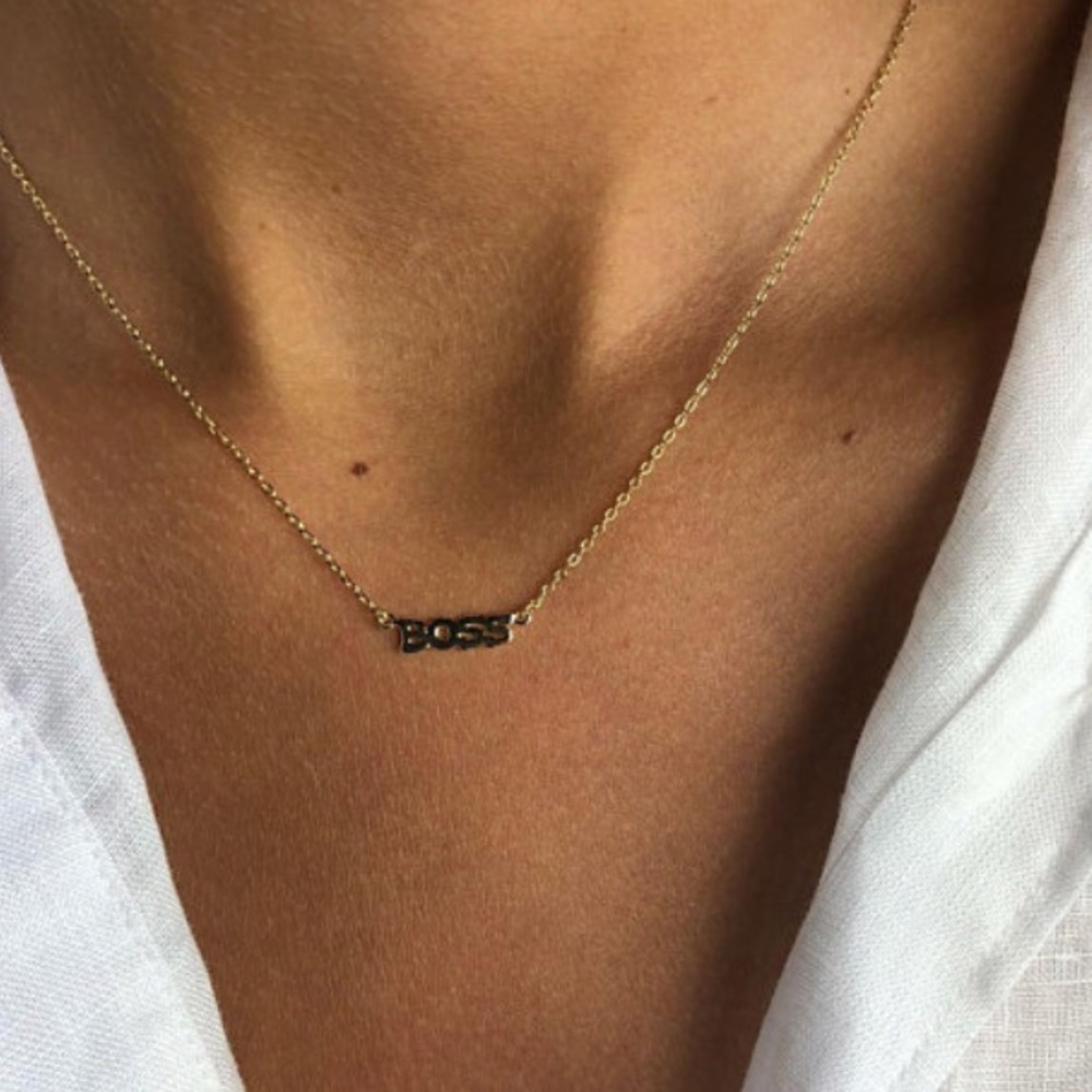 Boss Necklace, Sterling Silver, Gold Plated